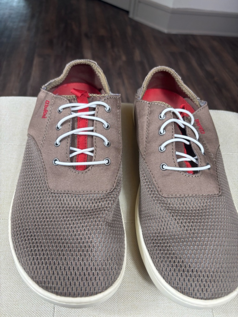 Olukai Nohea Moku Men’s 9.5 Brown Mesh Lace Up Casual Shoes